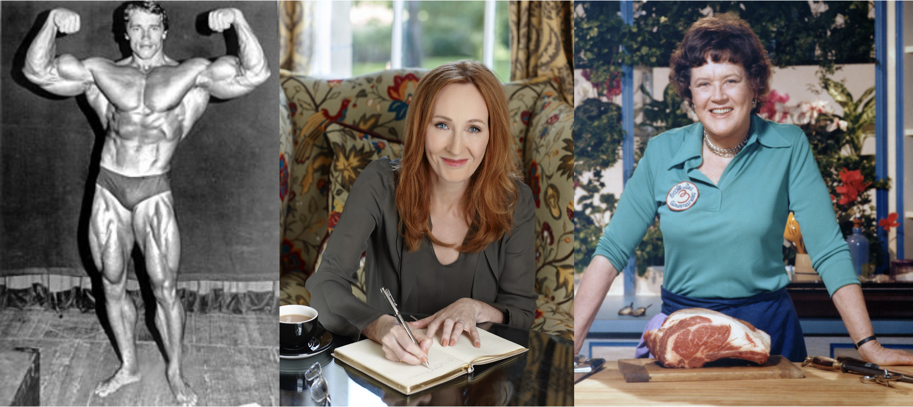 Arnold Schwarzenegger, JK Rowling et Julia Child